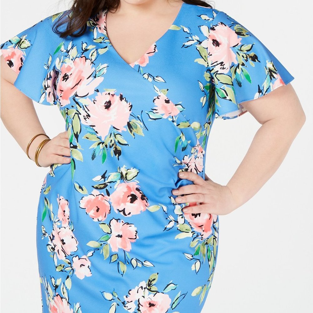SOLD! Jessica Howard Plus Size Floral Sheath Dress - Picture 2 of 3
